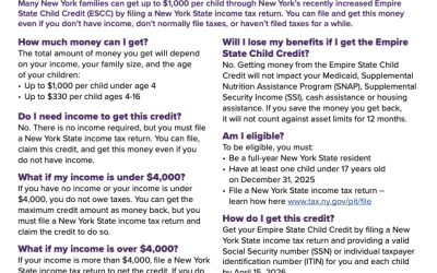Empire State Childcare Tax Credit Helps NY Families